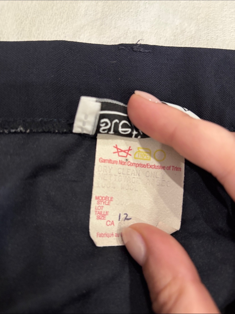 Vintage Navy Wool Tailored Trousers - Picture 4 of 5